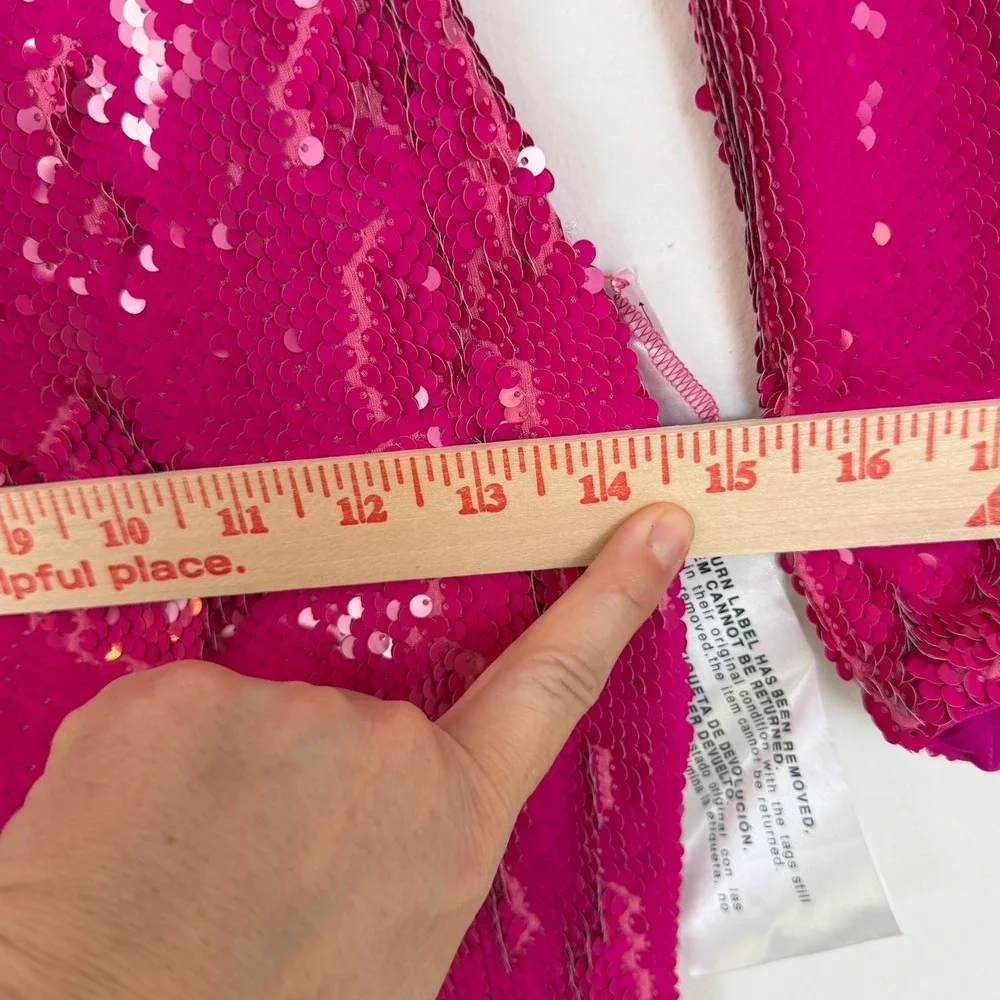 NWT Dress The Population Natalie Sequin Dress Women XXS Stretch Hot Pink Bodycon - Picture 15 of 15